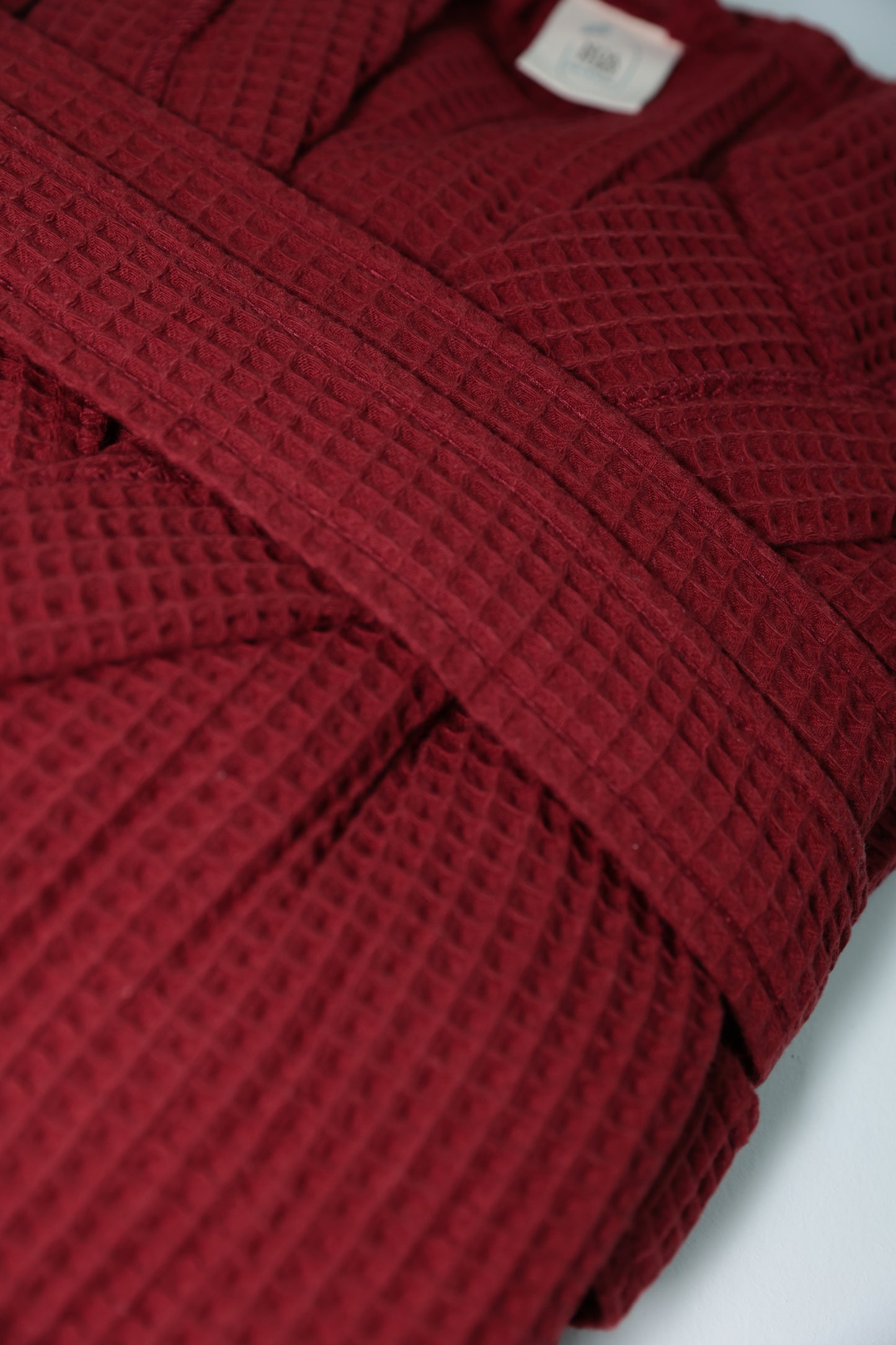WAFFLE CLARET RED BATHROBE image 3