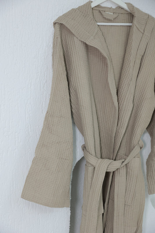 WAFFLE BEIGE BATHROBE image 1