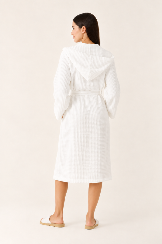 Waffle White Bathrobe