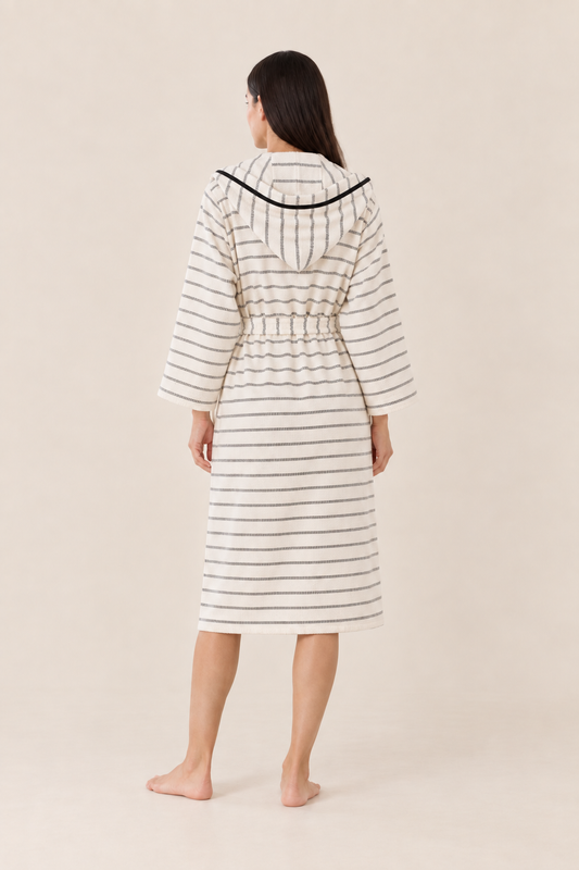 Cotton Black & White Bathrobe