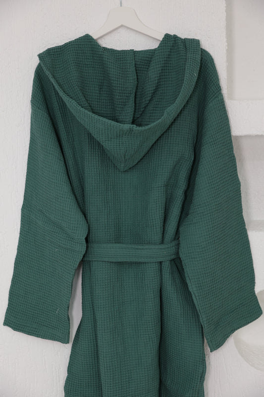 WAFFLE GREEN BATHROBE image 1
