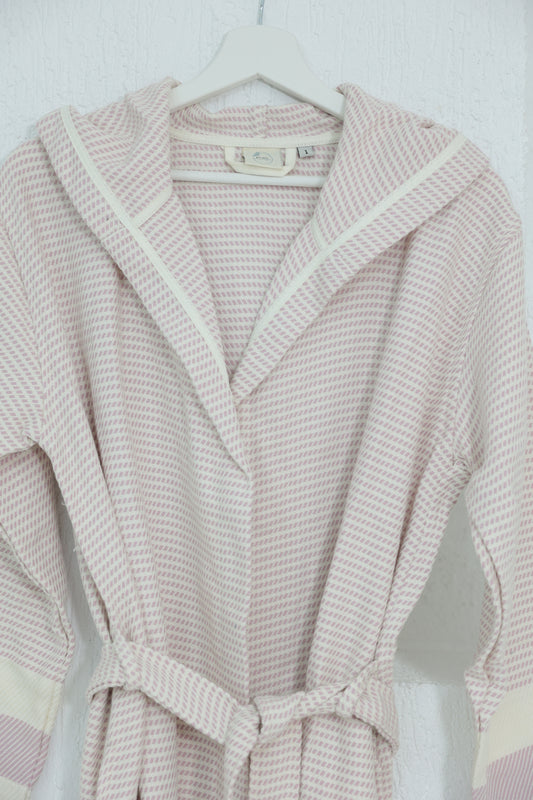 COTTON PINK&WHITE BATHROBE image 1