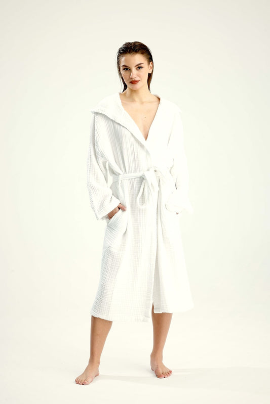 Muslin White Bathrobe