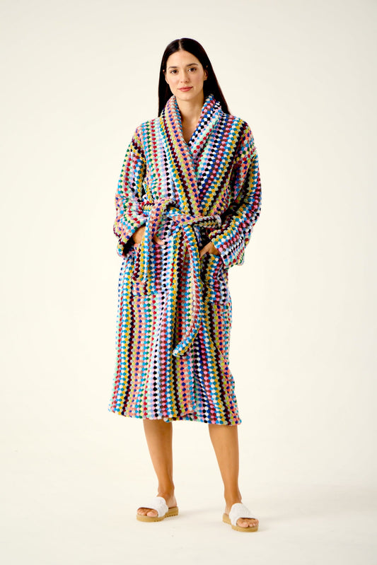 Mosaic Bathrobe handmade from 100% Turkish cotton