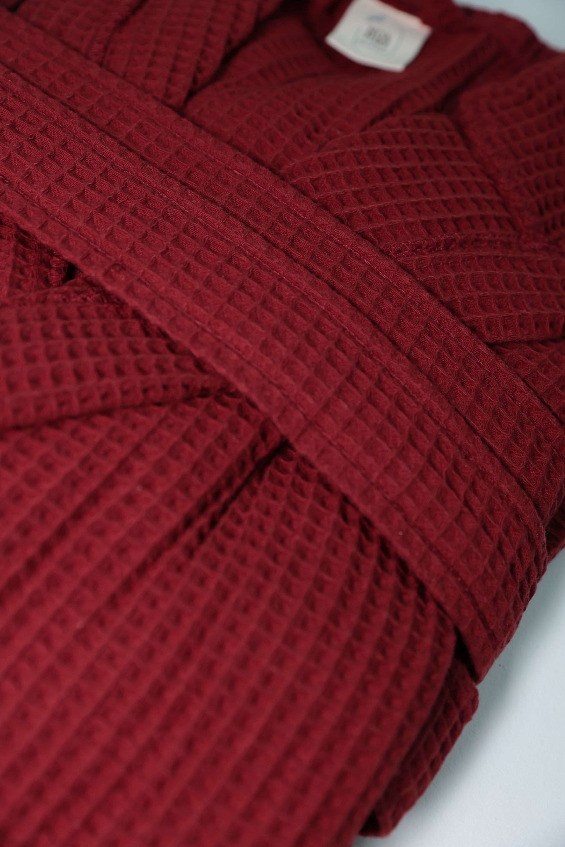 WAFFLE CLARET RED BATHROBE image 3