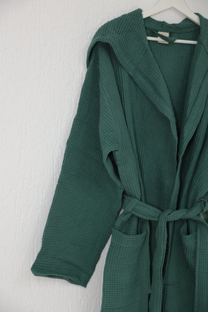 WAFFLE GREEN BATHROBE image 2