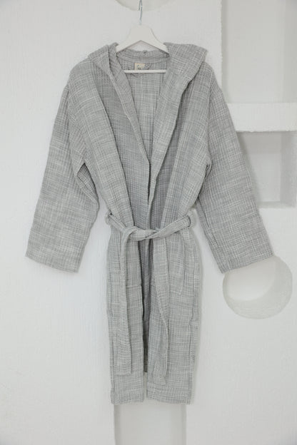 WAFFLE GRAY BATHROBE image 0