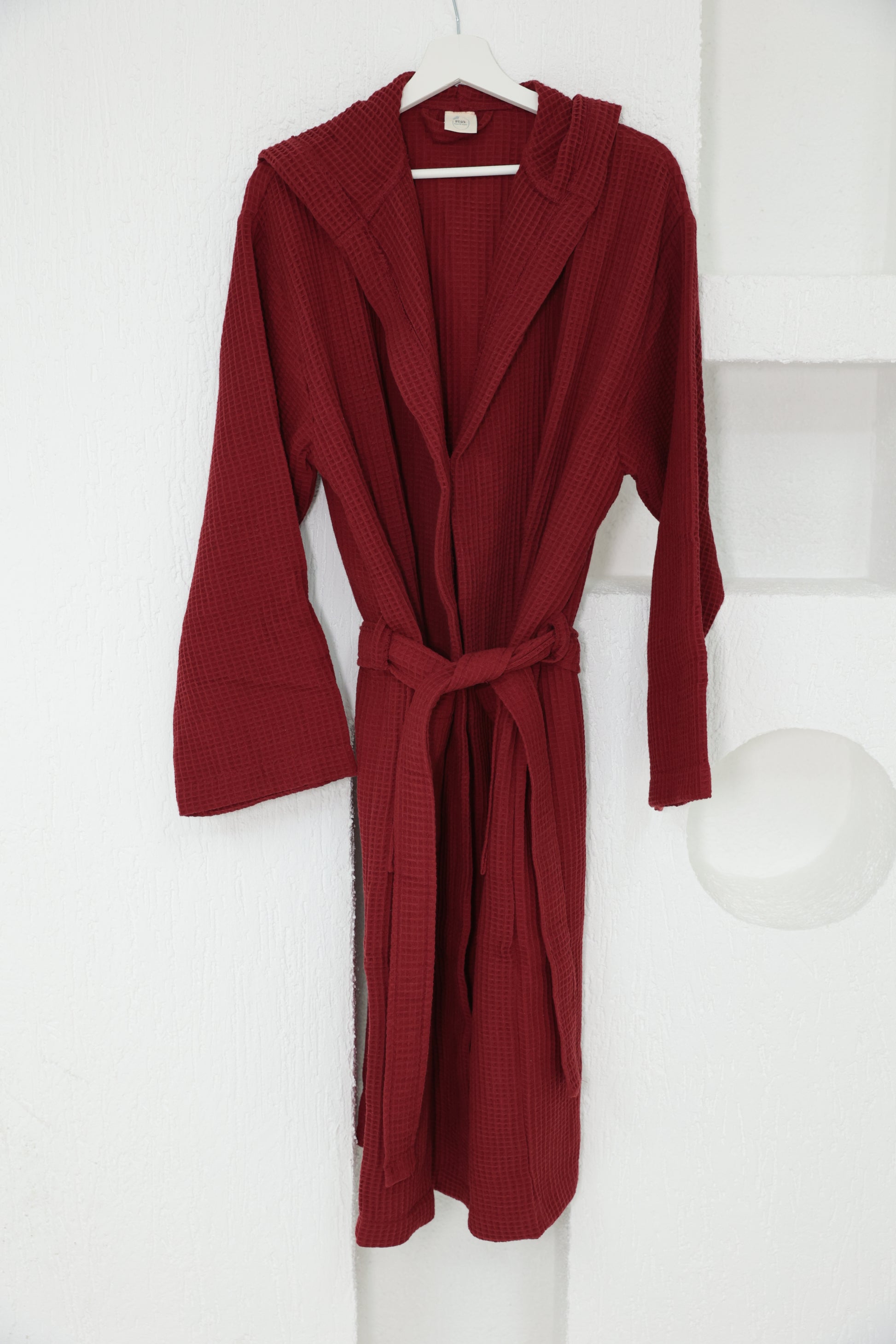 WAFFLE CLARET RED BATHROBE image 0