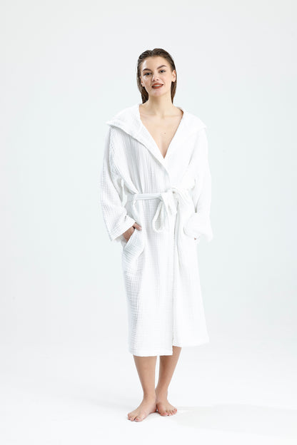 MUSLIN WHITE BATHROBE image 3