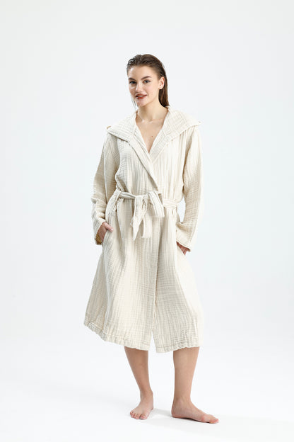 MUSLIN BEIGE BATHROBE image 2