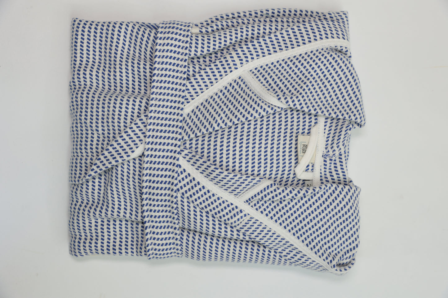 COTTON NAVY BLUE&WHITE BATHROBE image 3