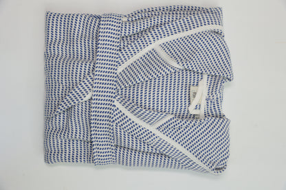 COTTON NAVY BLUE&WHITE BATHROBE image 3