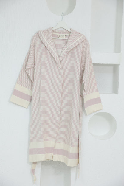 COTTON PINK&WHITE BATHROBE image 5