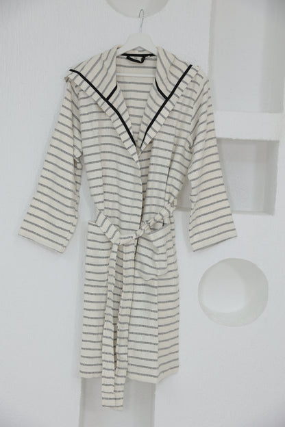 COTTON BLACK&WHITE BATHROBE image 0