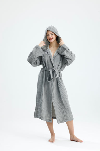 MUSLIN GRAY BATHROBE image 4