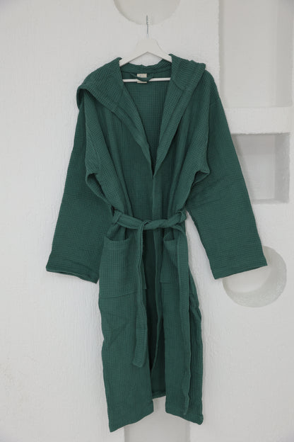 WAFFLE GREEN BATHROBE image 0