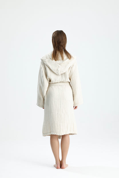 MUSLIN BEIGE BATHROBE image 4