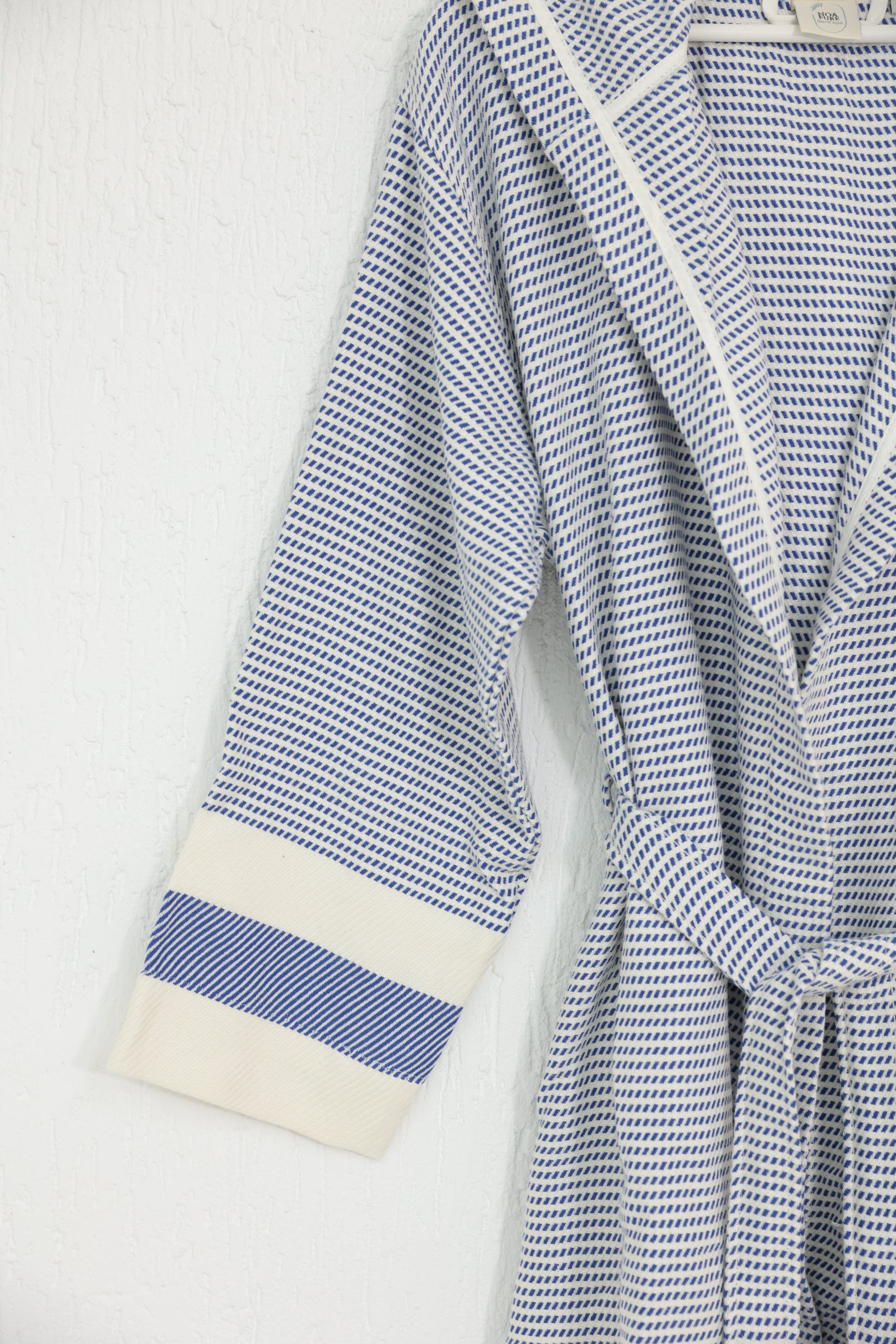 COTTON NAVY BLUE&WHITE BATHROBE image 1