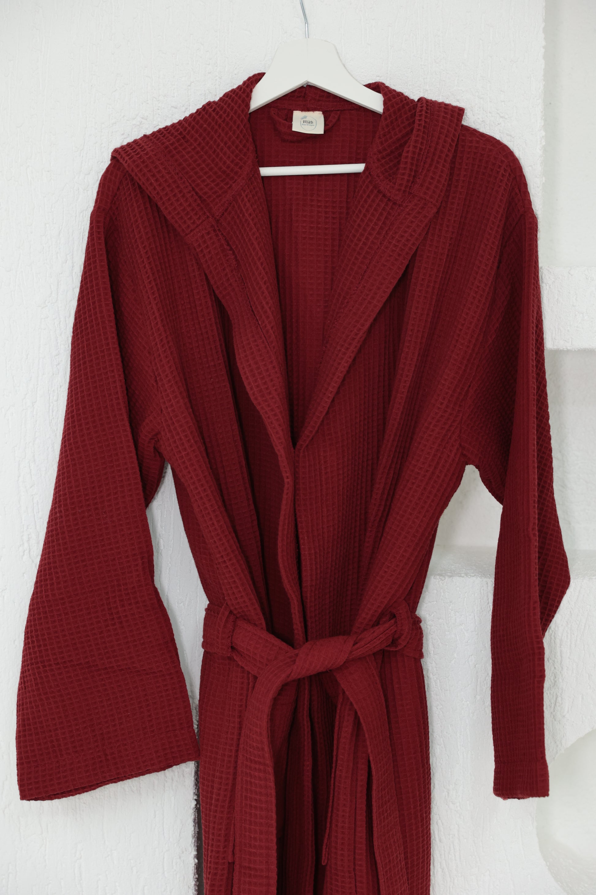WAFFLE CLARET RED BATHROBE image 1