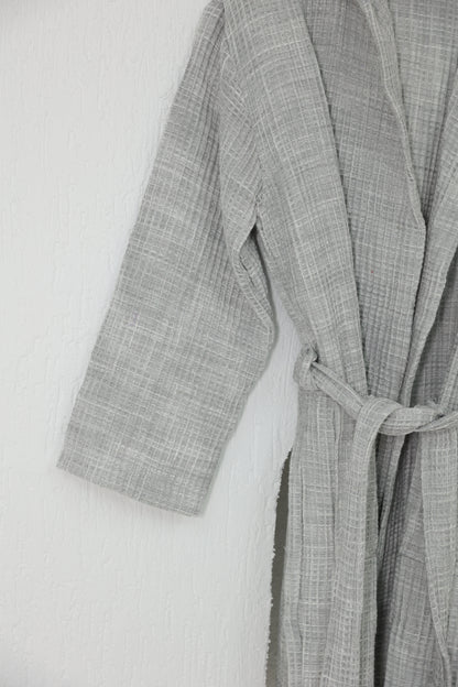 WAFFLE GRAY BATHROBE image 1