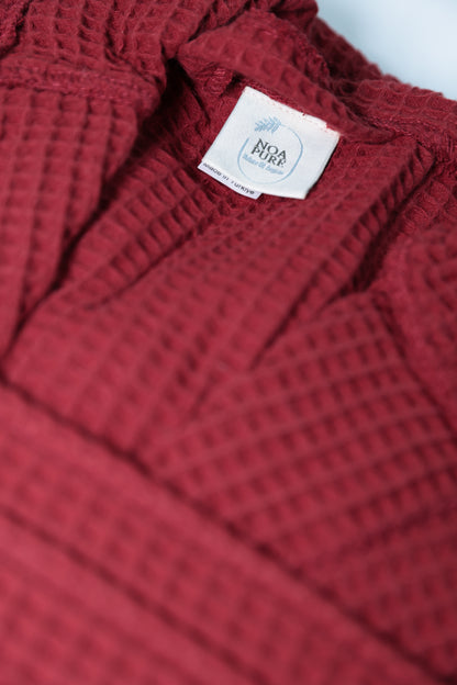 WAFFLE CLARET RED BATHROBE image 2