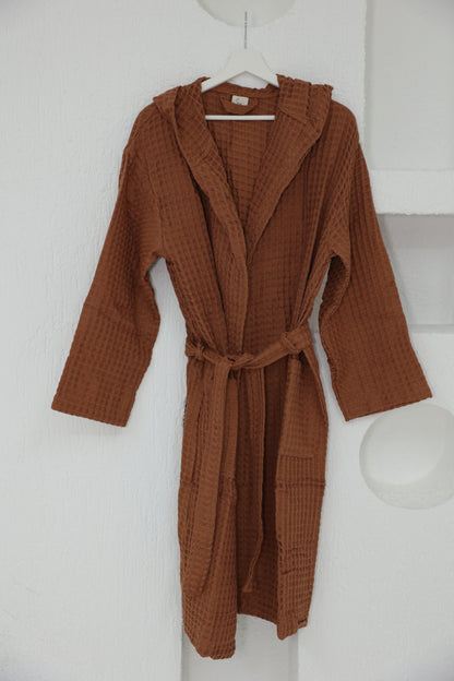 WAFFLE BROWN BATHROBE image 0
