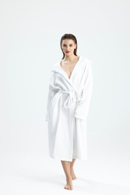 MUSLIN WHITE BATHROBE image 0
