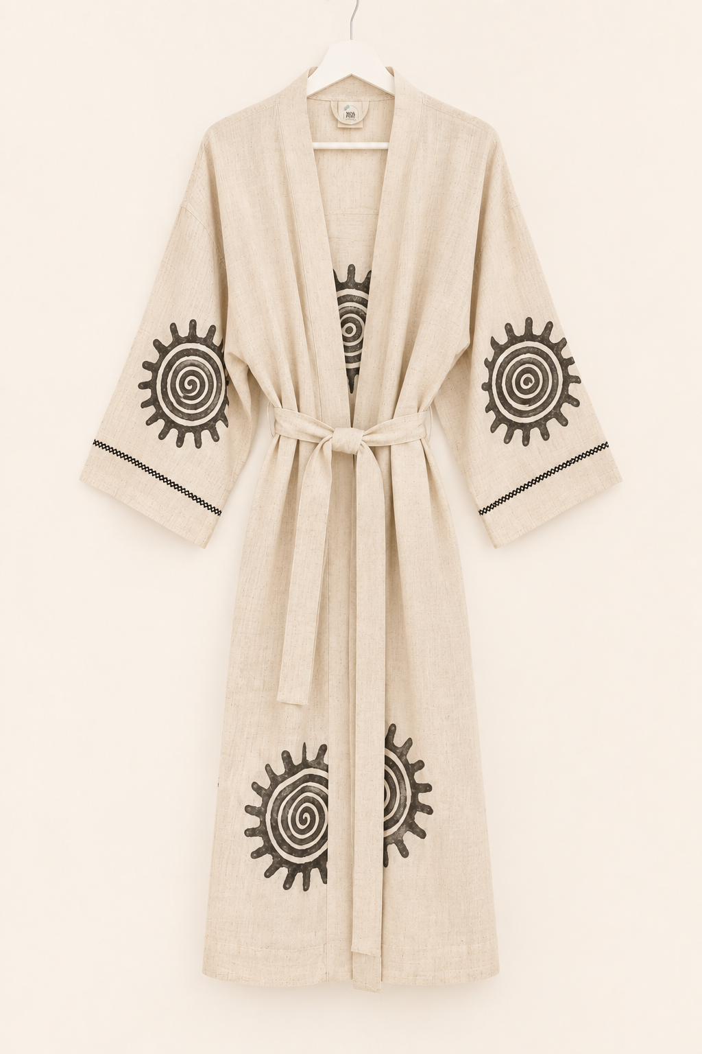 Lightweight Cotton Bathrobe – lightweight bathrobe handmade from 100% Turkish cotton with natural dyes, view 2