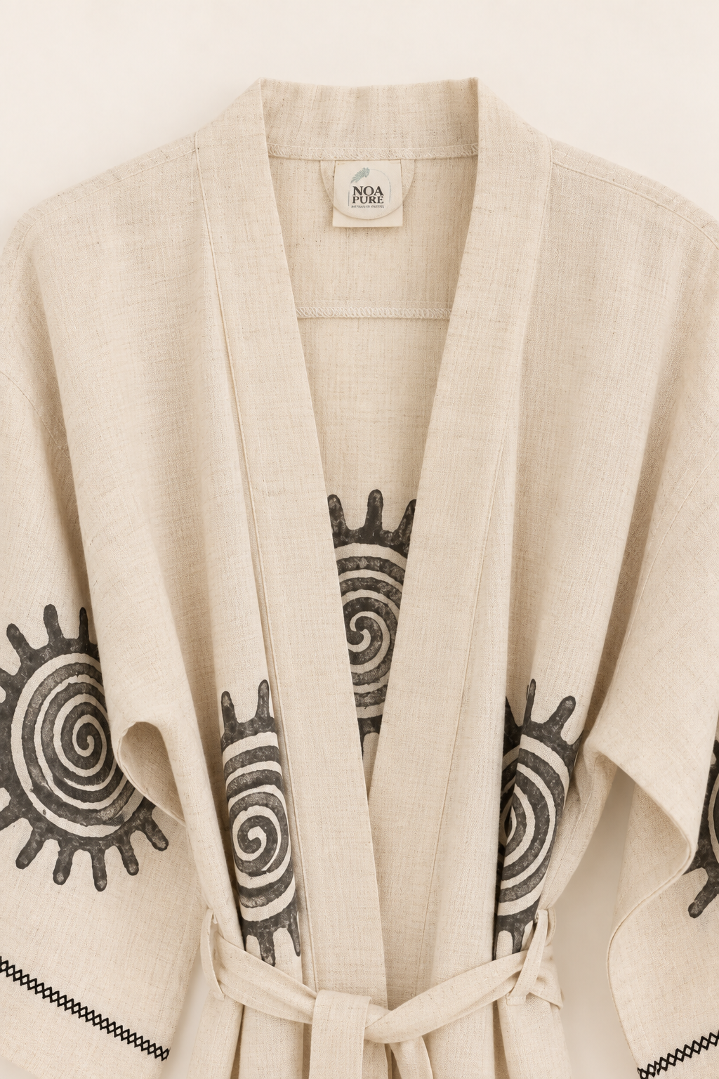Lightweight Cotton Bathrobe – lightweight bathrobe handmade from 100% Turkish cotton with natural dyes, view 3