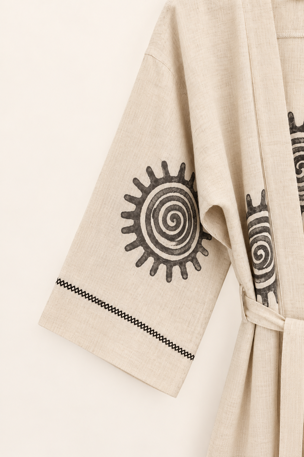 Lightweight Cotton Bathrobe – lightweight bathrobe handmade from 100% Turkish cotton with natural dyes, view 4