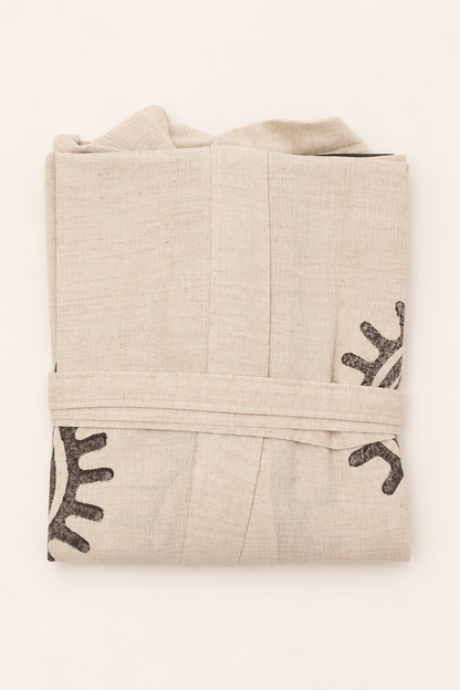 Lightweight Cotton Bathrobe – lightweight bathrobe handmade from 100% Turkish cotton with natural dyes, view 5