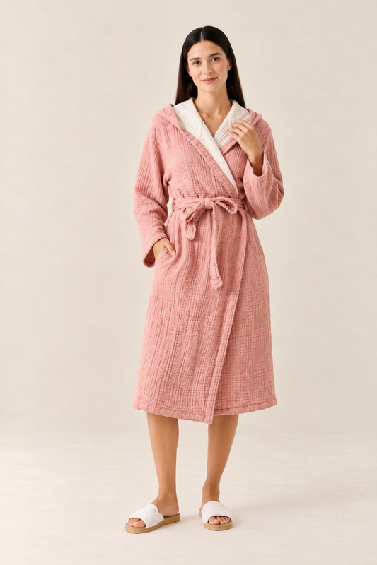 Muslin Pink Bathrobe