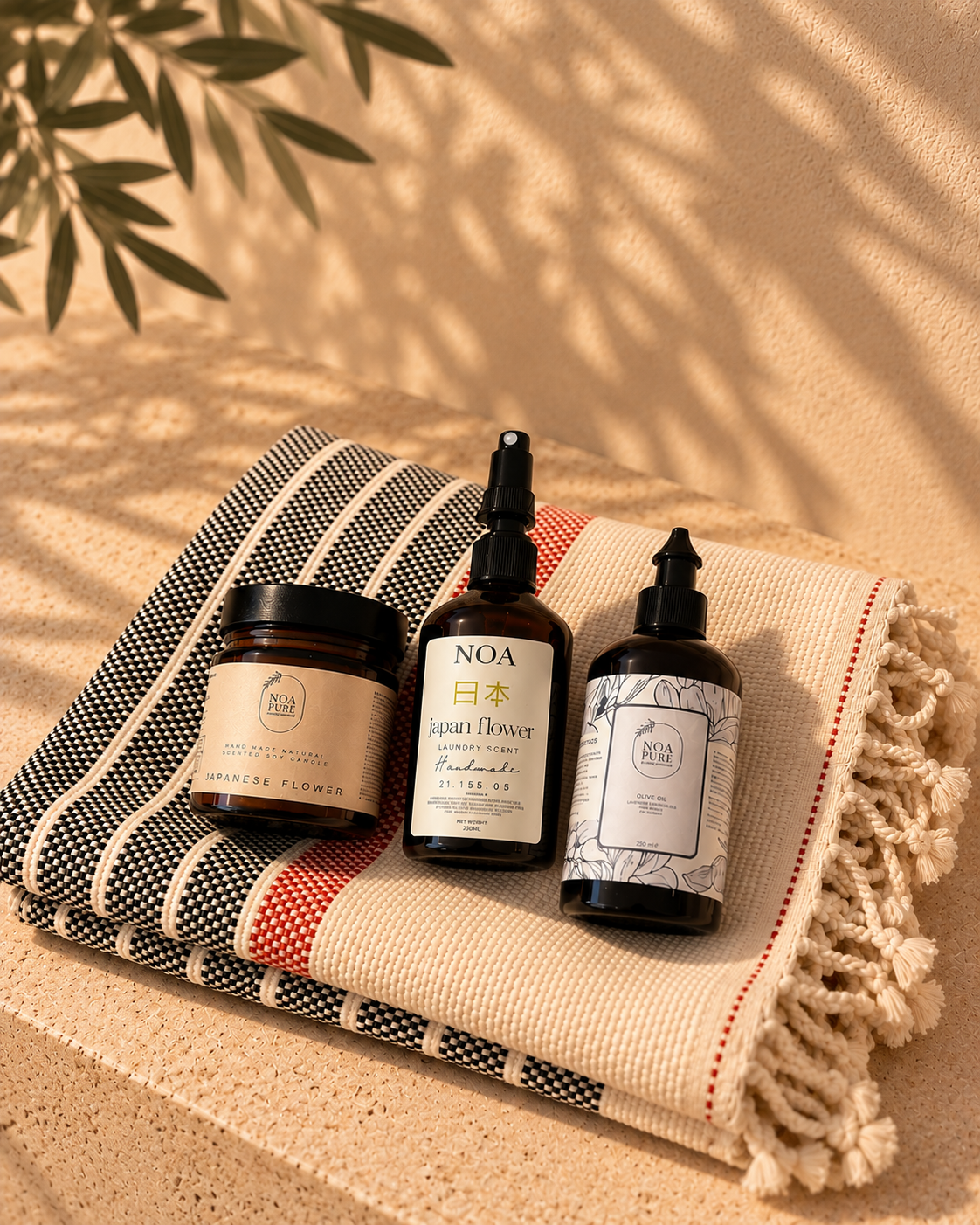 The Quiet Home Ritual – home and self-care gift set with candle, linen mist and Turkish cotton towel, view 3