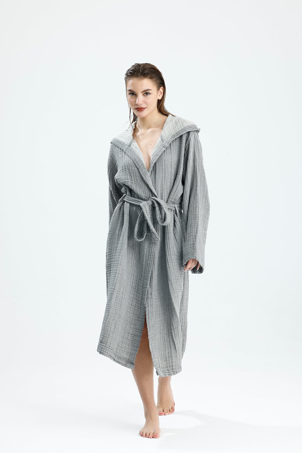 MUSLIN GRAY BATHROBE image 0