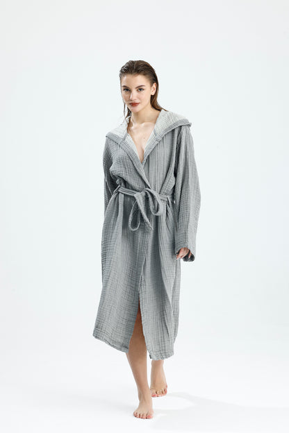 MUSLIN GRAY BATHROBE image 0