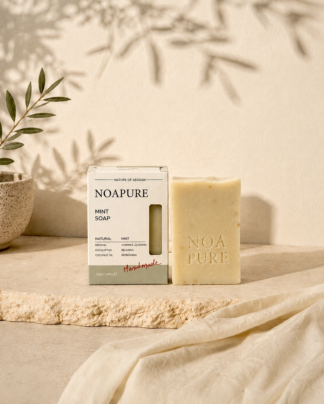 Aegean Cool Soap Bar Bundle – handmade soap trio gift bundle with Grape Seed, Tea Tree and Mint bars, view 4