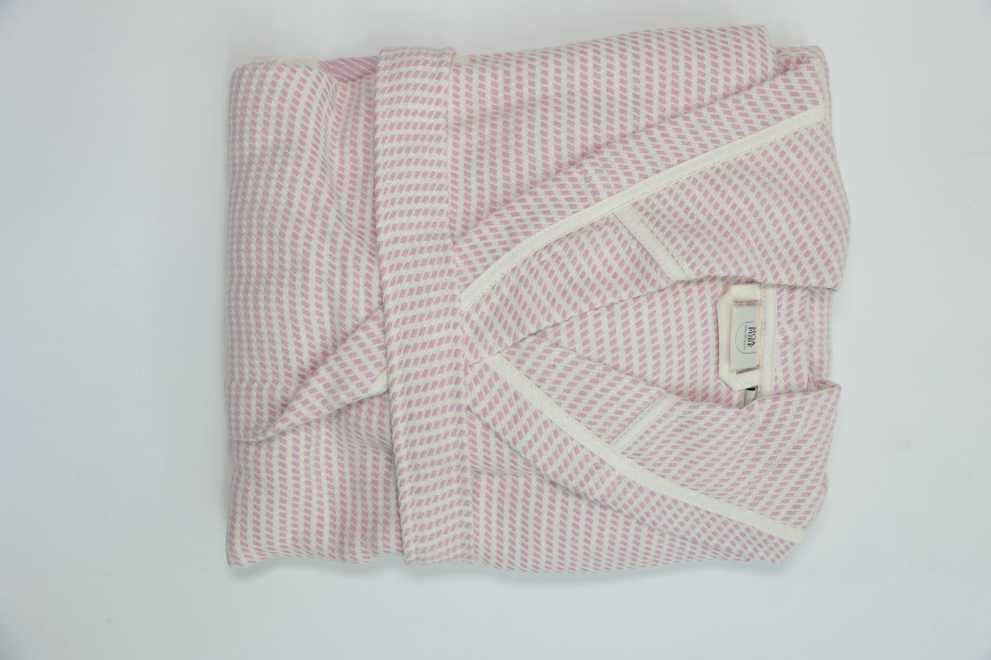 COTTON PINK&WHITE BATHROBE image 4