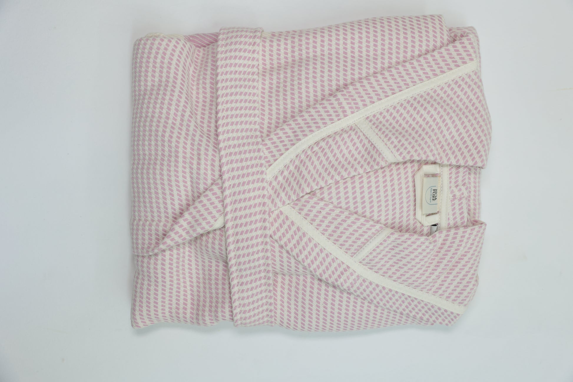COTTON PINK&WHITE BATHROBE image 4