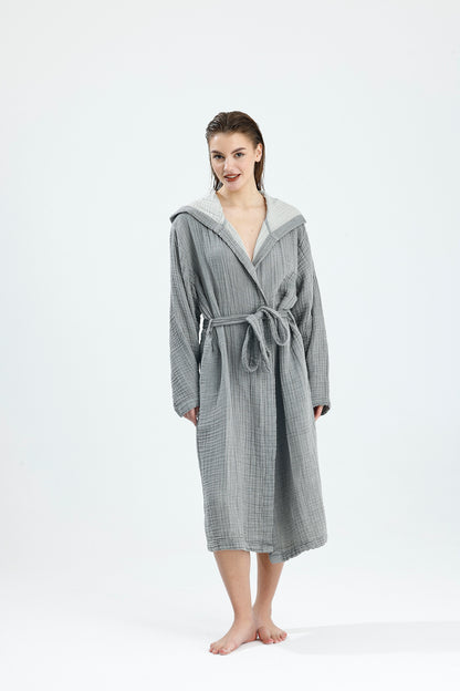 MUSLIN GRAY BATHROBE image 2
