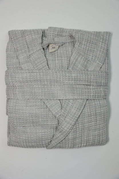WAFFLE GRAY BATHROBE image 2
