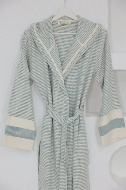 COTTON BLUE&WHITE BATHROBE image 4