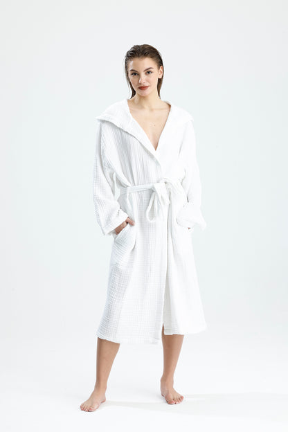 MUSLIN WHITE BATHROBE image 1