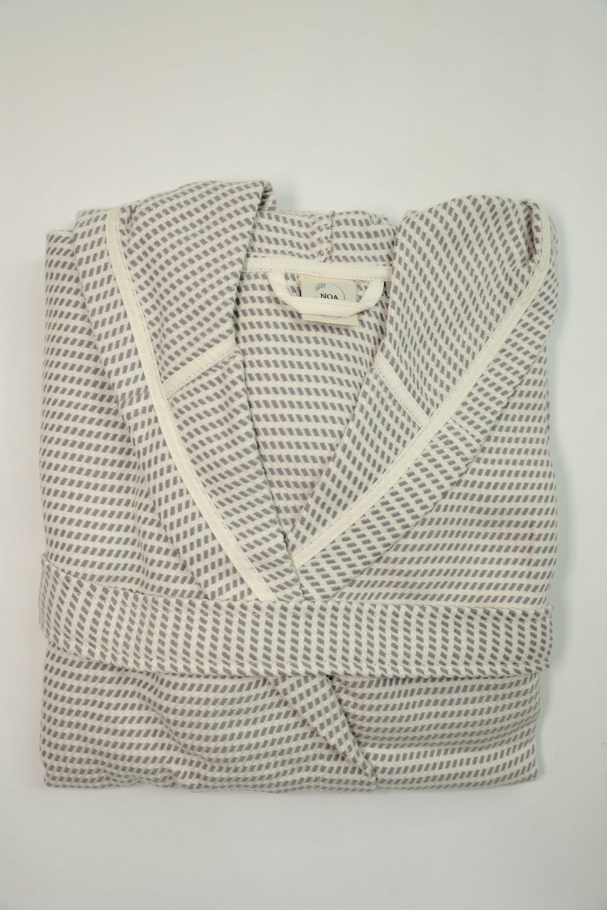 Cotton Gray & White Bathrobe