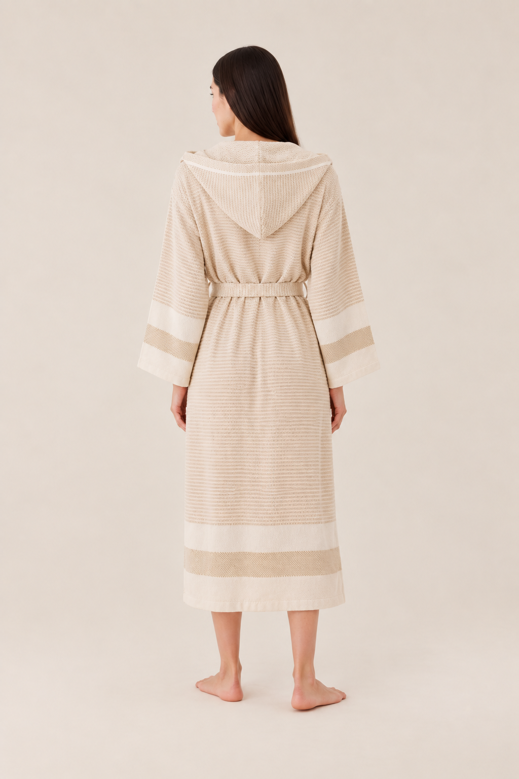 Cotton Yellow & White Bathrobe
