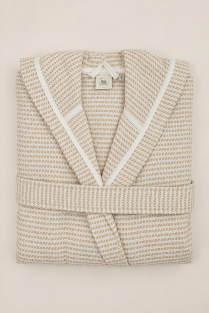 Cotton Yellow & White Bathrobe