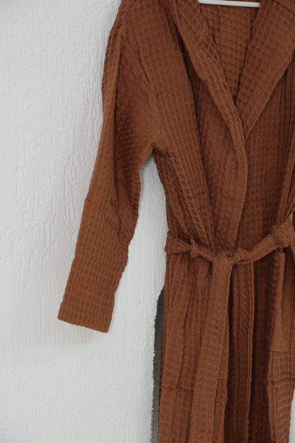 WAFFLE BROWN BATHROBE image 1