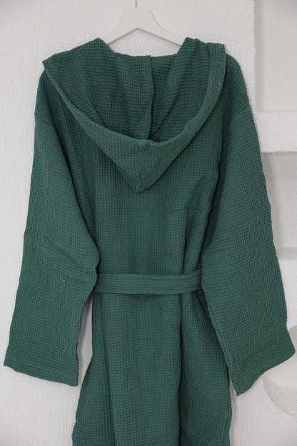 WAFFLE GREEN BATHROBE image 1