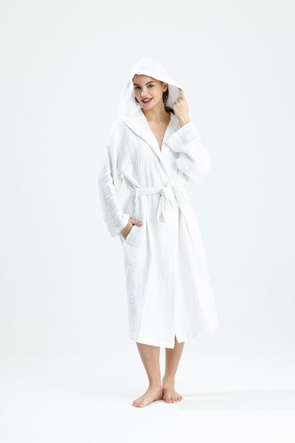 MUSLIN WHITE BATHROBE image 6