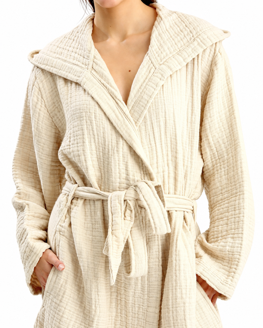 Muslin Beige Bathrobe