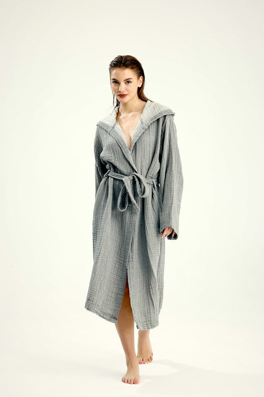 Muslin Gray Bathrobe